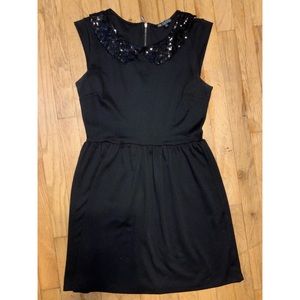 Black dress with sequin collar